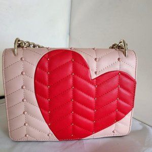Kate Spade Heart Pink/Red Leather Cross body Bag
